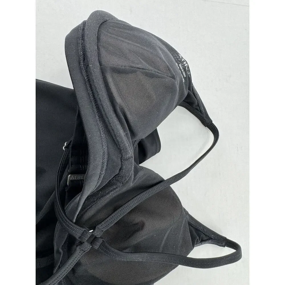 Athleta Swim Top Tankini Size 34 D/DD Black Cut Out Criss Cross Underwire​​ - Picture 13 of 14